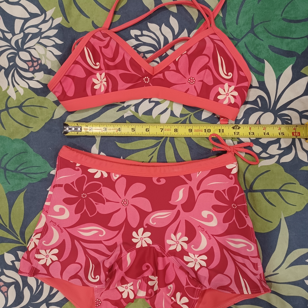 Honey Girl Coral Bikini Shorts Set Size Extra Small Women